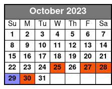 Central Park Pedicab Tours October Schedule