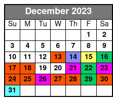 Central Park Pedicab Tours December Schedule