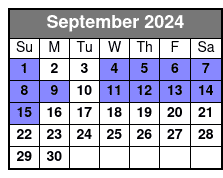 Sunset Jazz Sail September Schedule