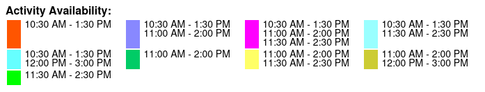 Morning Tours Color Key