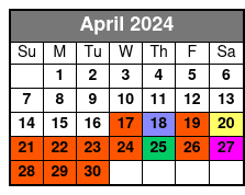 Daytime 90 Minute Tour April Schedule