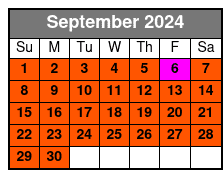 Daytime 1 Hour Tour September Schedule