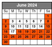 1 Hour Single Jet Ski June Schedule