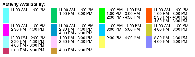 Group Tour Color Key