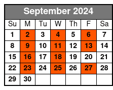 Am Departure September Schedule