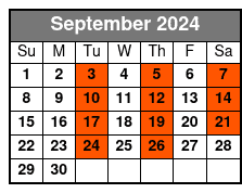 10am Tour September Schedule