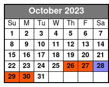 Catacombs by Candlelight October Schedule