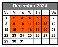 2pm Tour December Schedule