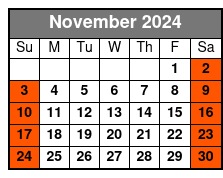 10am Departure November Schedule