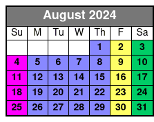 11:00 August Schedule