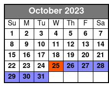Central Park Pedicab Guided Tour October Schedule