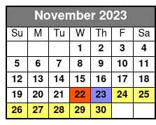 Central Park Pedicab Guided Tour November Schedule