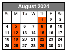 Español Tour August Schedule