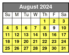 General Admission August Schedule