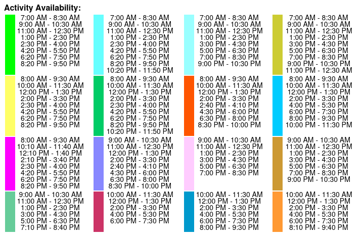 Edge Observation Deck - General Admission Color Key