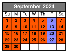 1 - Hour Tour September Schedule