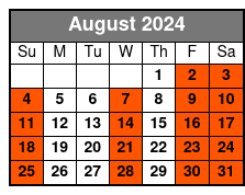 10:30am Departure August Schedule