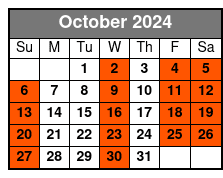 10:30am Departure October Schedule