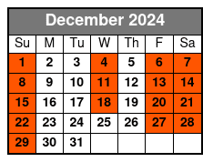 10:30am Departure December Schedule