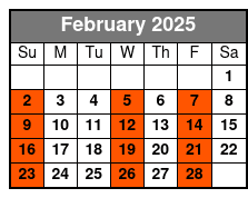 10:30am Departure February Schedule