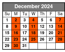 Philadelphia and Amish Tour December Schedule