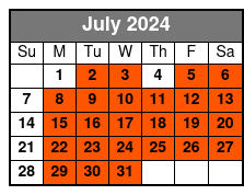 English Tour July Schedule