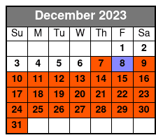 Central Park Pedicab Tour December Schedule