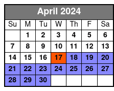 1 Hour Classic Tour April Schedule