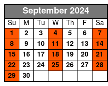 Full Body Swedish Massage September Schedule