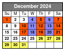 Winter Wonderland (Show Only) December Schedule