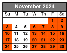 2-Hours of Axe-Throwing November Schedule