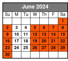 1-Hour of Axe-Throwing June Schedule