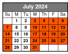 1-Hour of Axe-Throwing July Schedule