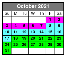 Shared Hot Air Balloon Ride October Schedule