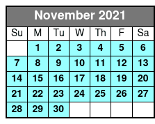 Shared Hot Air Balloon Ride November Schedule
