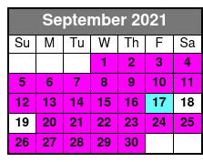 Private Hot Air Balloon Ride September Schedule