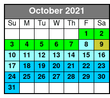 Private Hot Air Balloon Ride October Schedule