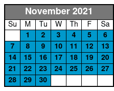 Private Hot Air Balloon Ride November Schedule