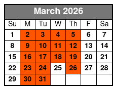 ICONIC Balcony Seating March Schedule