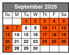 Riga Tony's Murder Mystery Dinner Show September Schedule