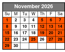 Riga Tony's Murder Mystery Dinner Show November Schedule