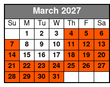 Riga Tony's Murder Mystery Dinner Show March Schedule