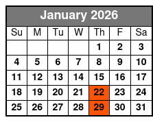 Myrtle Beach Area Ghosts, Pirates and Historic Families Trolley Tour January Schedule