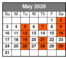 The Carolina Opry Regular Seating May Schedule