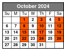 The Carolina Opry Premium Seating October Schedule