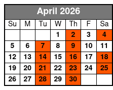 The Carolina Opry Premium Seating April Schedule