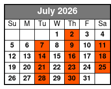 The Carolina Opry Premium Seating July Schedule