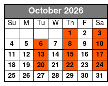 The Carolina Opry Premium Seating October Schedule