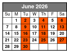 The Carolina Opry Value Seating June Schedule