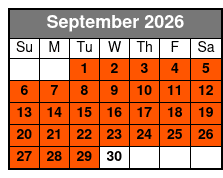 SkyWheel Myrtle Beach September Schedule